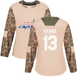 Women's Jakub Vrana Washington Capitals Veterans Day Practice Jersey - Camo Authentic