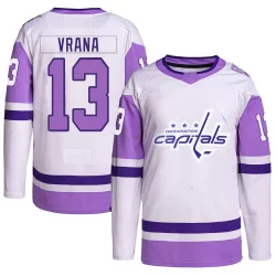 Youth Jakub Vrana Washington Capitals Hockey Fights Cancer Primegreen Jersey - White/Purple Authentic